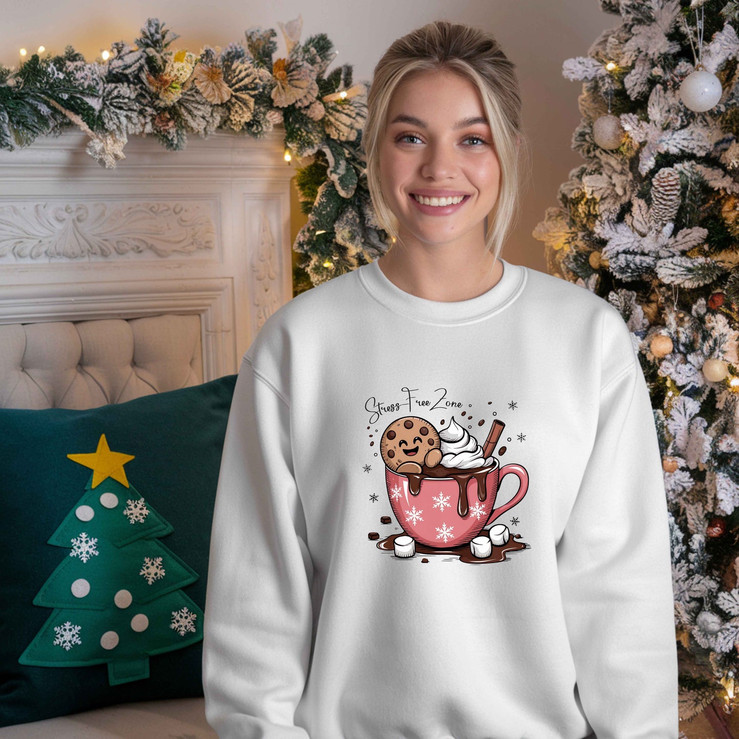 Cute Christmas "Stress Free Zone" Sublimation - PNG File - Digital Download