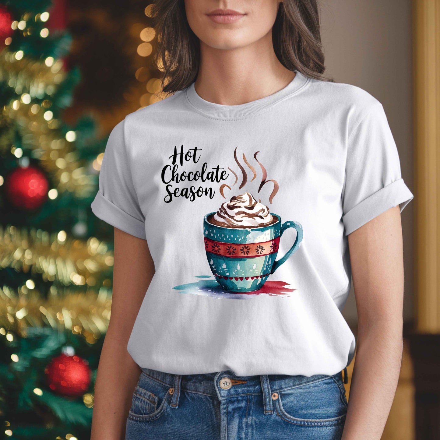 Cute Christmas "Hot Chocolate Season" Sublimation - PNG File - Digital Download