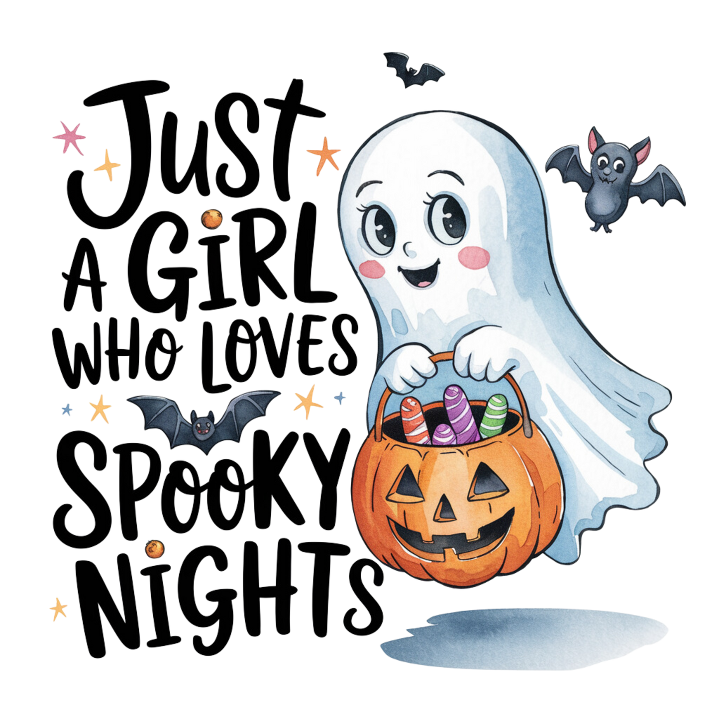 Just a Girl Who Loves Spooky Nights - Funny Halloween Sublimation - PNG File