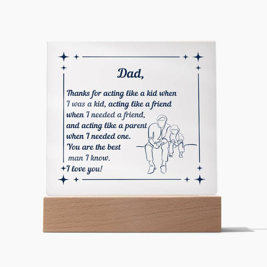 Acrylic Plaque Gift for Dad With A Heartfelt Message | Birthday Gift for Dad