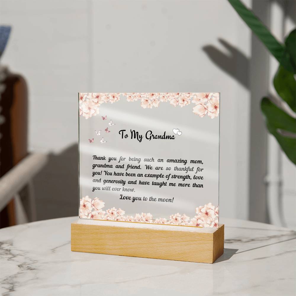 Acrylic Plaque Gift for Grandma | Birthday Gift for Grandma