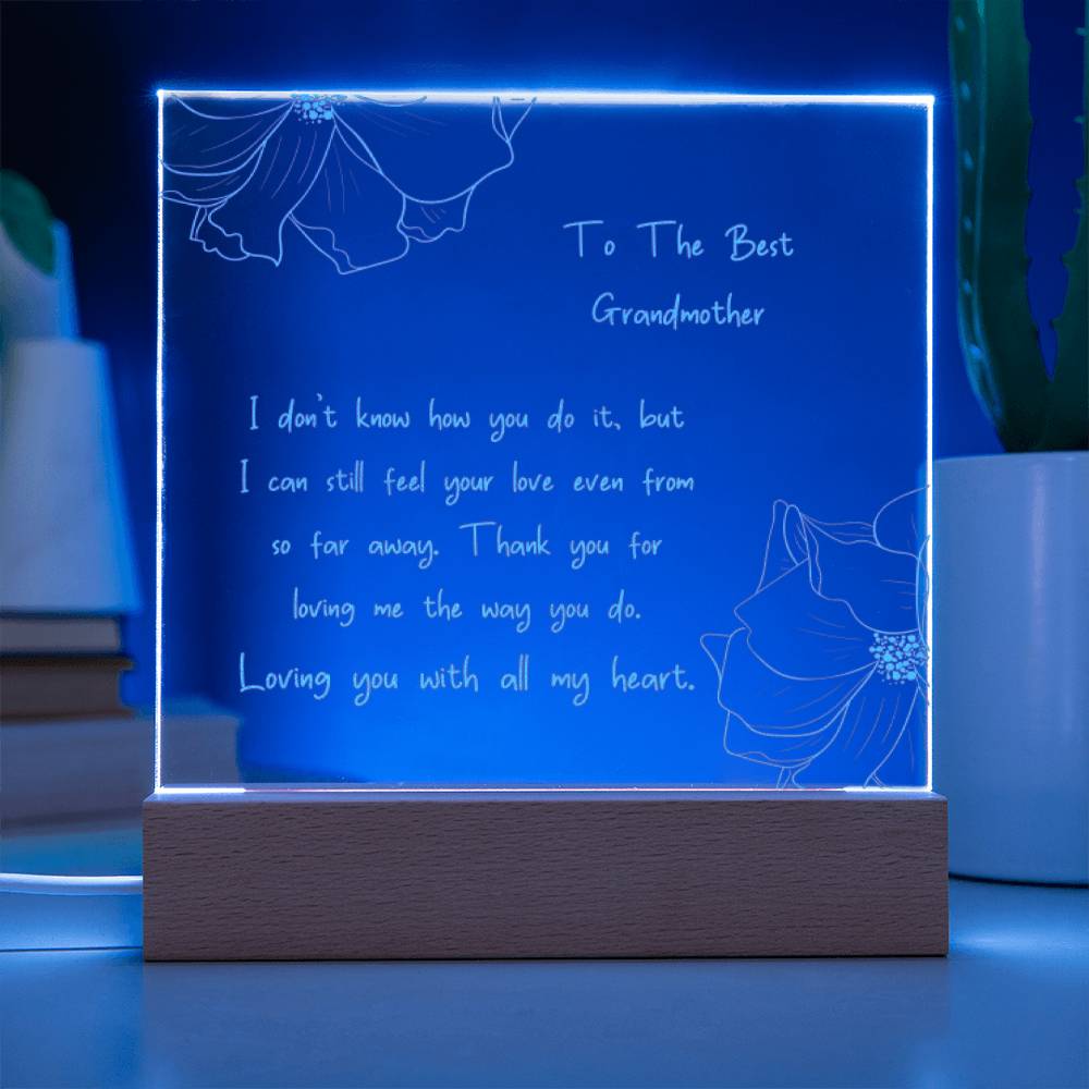 Engraved Acrylic Plaque Gift for Grandma | Birthday Day Gift for Grandma