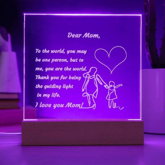 Engraved Acrylic Plaque Gift for Mom