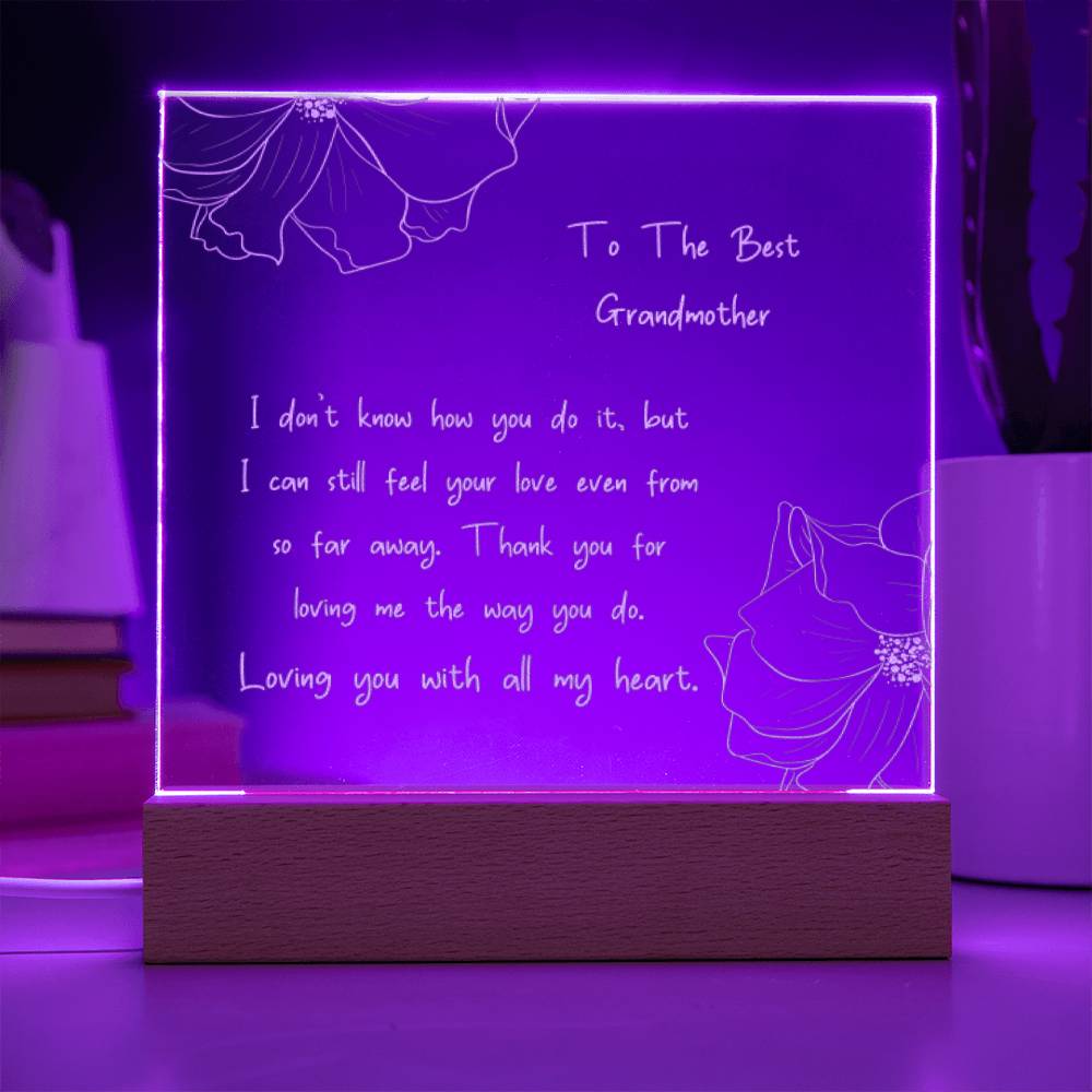 Engraved Acrylic Plaque Gift for Grandma | Birthday Day Gift for Grandma