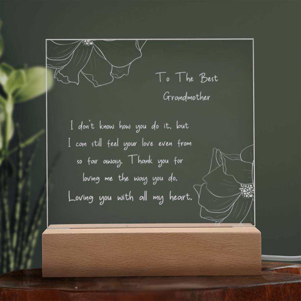 Engraved Acrylic Plaque Gift for Grandma | Birthday Day Gift for Grandma