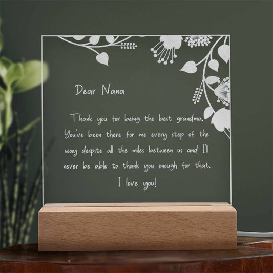 Gift for Nana | Engraved Acrylic Plaque Gift for Nana