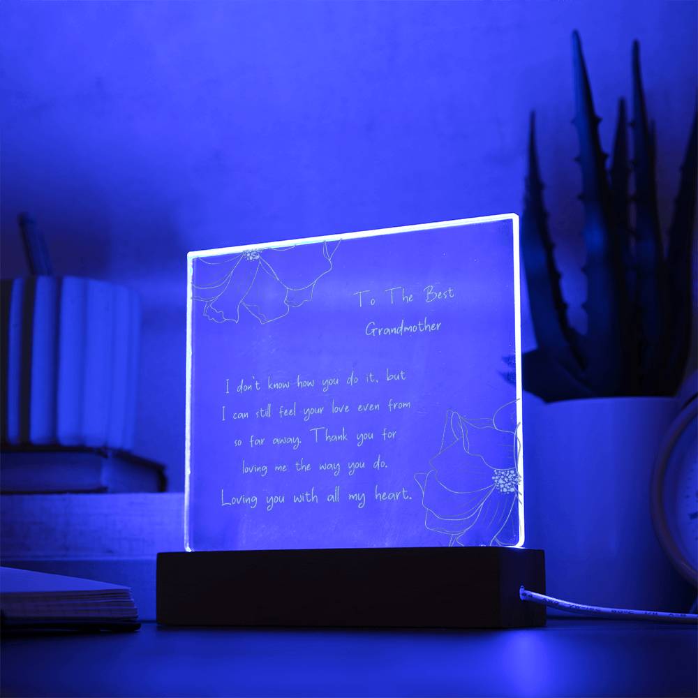 Engraved Acrylic Plaque Gift for Grandma | Birthday Day Gift for Grandma