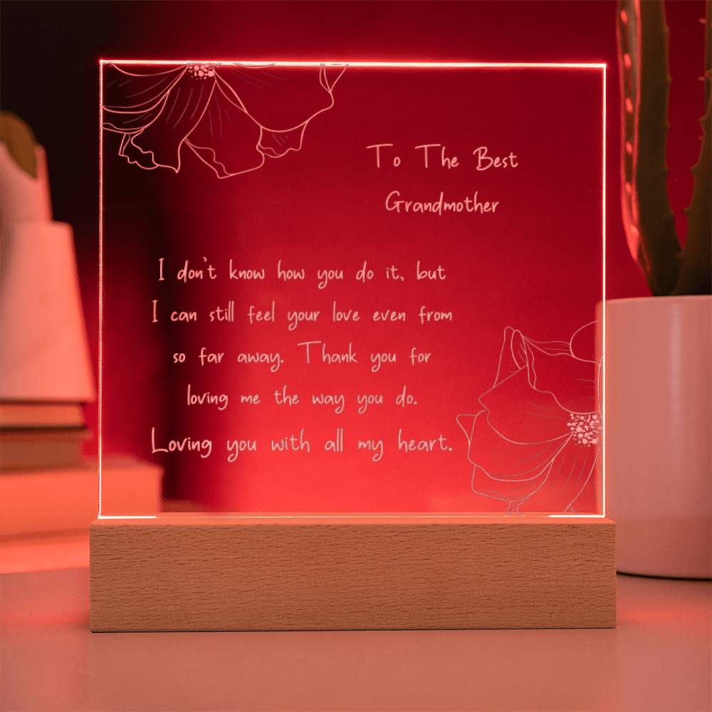 Engraved Acrylic Plaque Gift for Grandma | Birthday Day Gift for Grandma