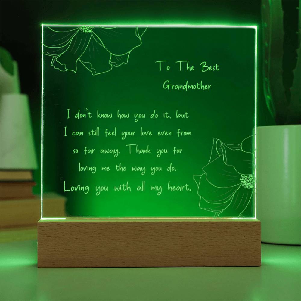 Engraved Acrylic Plaque Gift for Grandma | Birthday Day Gift for Grandma