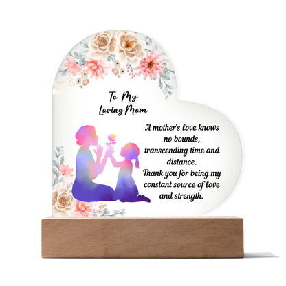 Acrylic Heart Plaque Gift for Mom | Birthday Gift for Mom