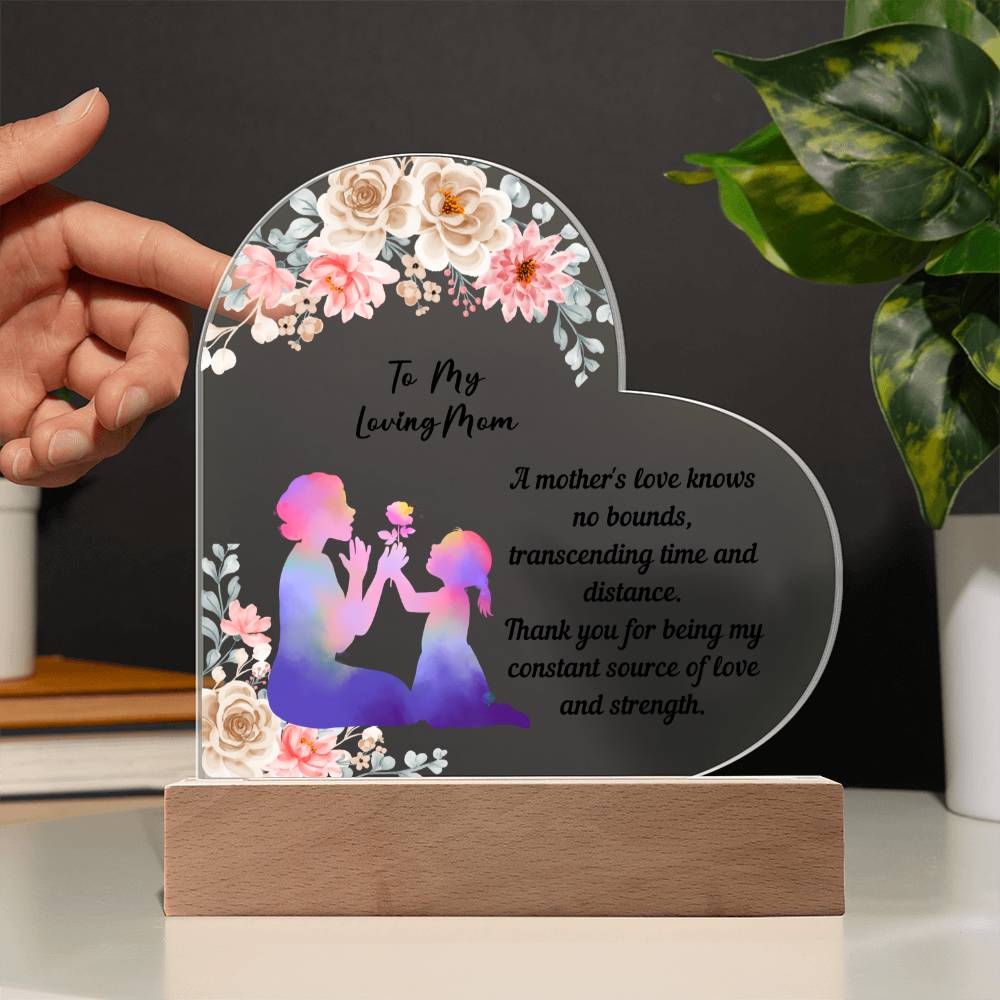 Acrylic Heart Plaque Gift for Mom | Birthday Gift for Mom