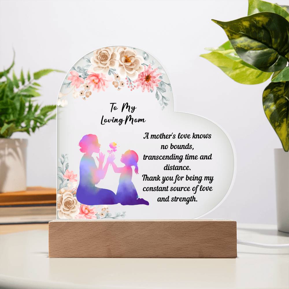 Acrylic Heart Plaque Gift for Mom | Birthday Gift for Mom