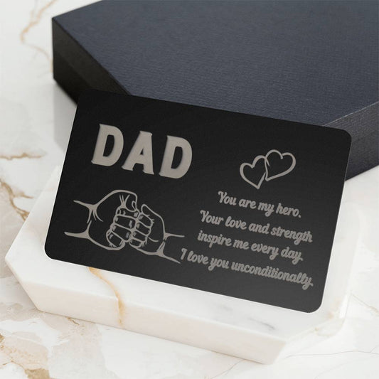 Engraved Metal Wallet Card for Dad | Gift for Dad