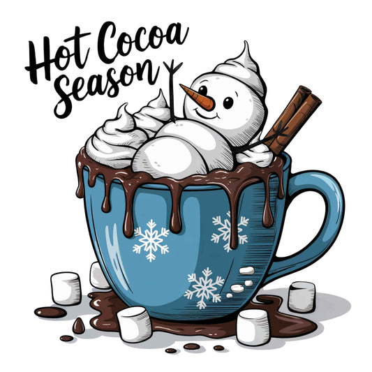 Cute Christmas "Hot Cocoa Season" Sublimation - PNG File - Digital Download