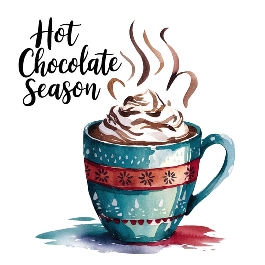 Cute Christmas "Hot Chocolate Season" Sublimation - PNG File - Digital Download