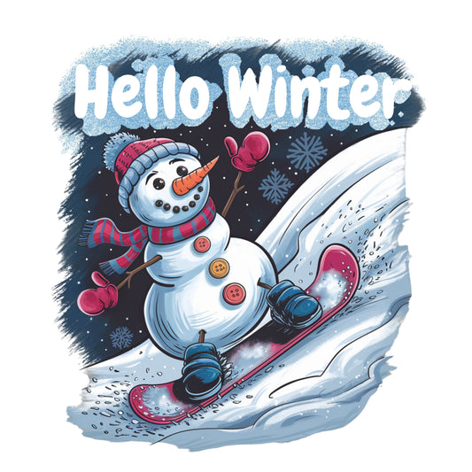 Cute Christmas "Hello Winter" Sublimation - PNG File - Digital Download